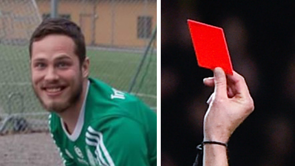 Adam släppte en rejäl brakskit – fick rött kort