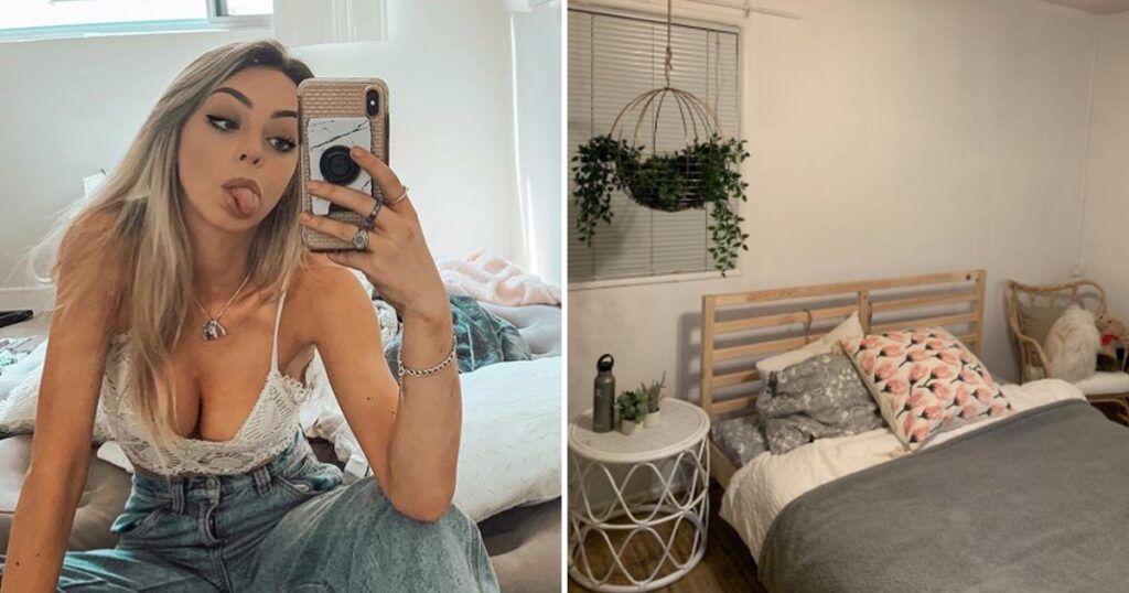Den 18-åriga tjejen visar stolt upp sitt nya studentrum - då får hennes mamma syn på en intim detalj som får henne att skrika rakt ut