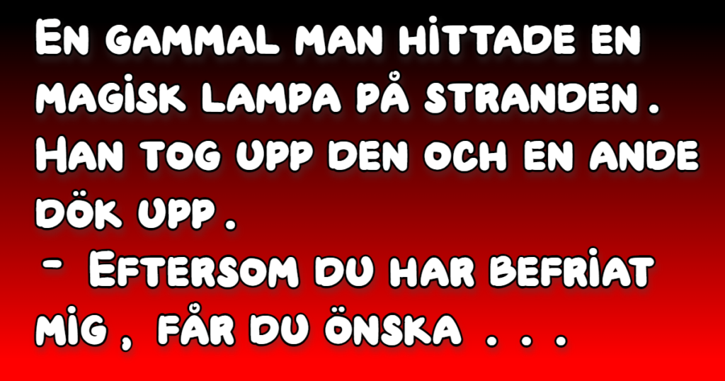 Den gamle mannen fick önska sig vad han ville – du kan aldrig ana vad han önskade sig