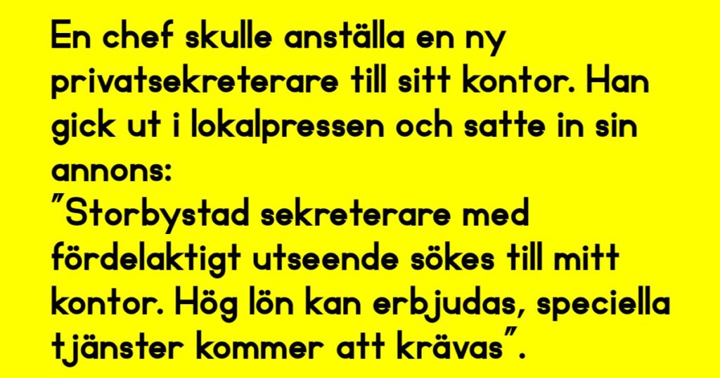Den nya heta privatsekreteraren var lite för långsam för chefen. Gapskratt!