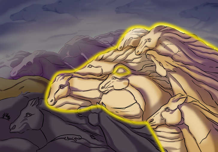 Kluring: Det är fullt med hästar i den här bilden, men lyckas du se den stora hästen? Svaret!