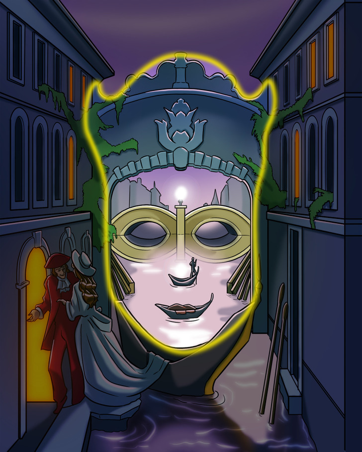 På den här romantiska bilden ser du ett par och en man på en båt i bakgrunden, men lyckas du hitta drottningen? Svaret!