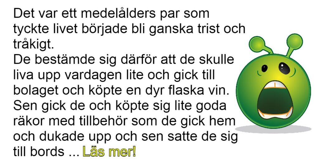 Ett medelålders par träffar ett annat par som var utomjordingar - förslaget om partnerbyte blev inte helt lyckat