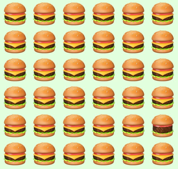 Kan du hitta hamburgaren utan ost inom 10 sekunder?