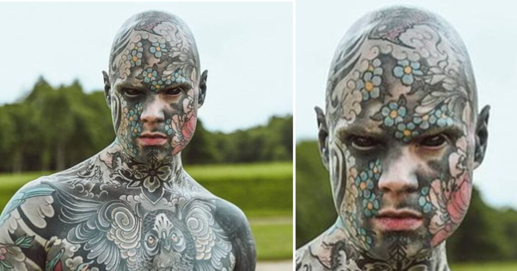 Förskoleläraren har tatuerat sig från topp till tå - barnen i skolan drömmer mardrömmar