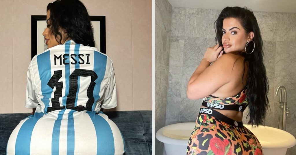 Hon tjänar storkovan på sin rekordstora rumpa – se nu när hon lyfter på kjolen - front