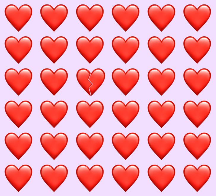 Utmaningen: Kan du hitta det trasiga hjärtat bland så mycket kärlek inom 10 sekunder?