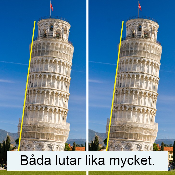 Kluring: Kan du se vilket torn som lutar mest? Svaret!