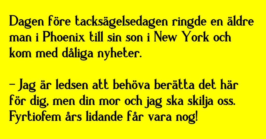 Tacksägelsedagen ska firas med hela familjen. Det som händer här är bara så klockrent.