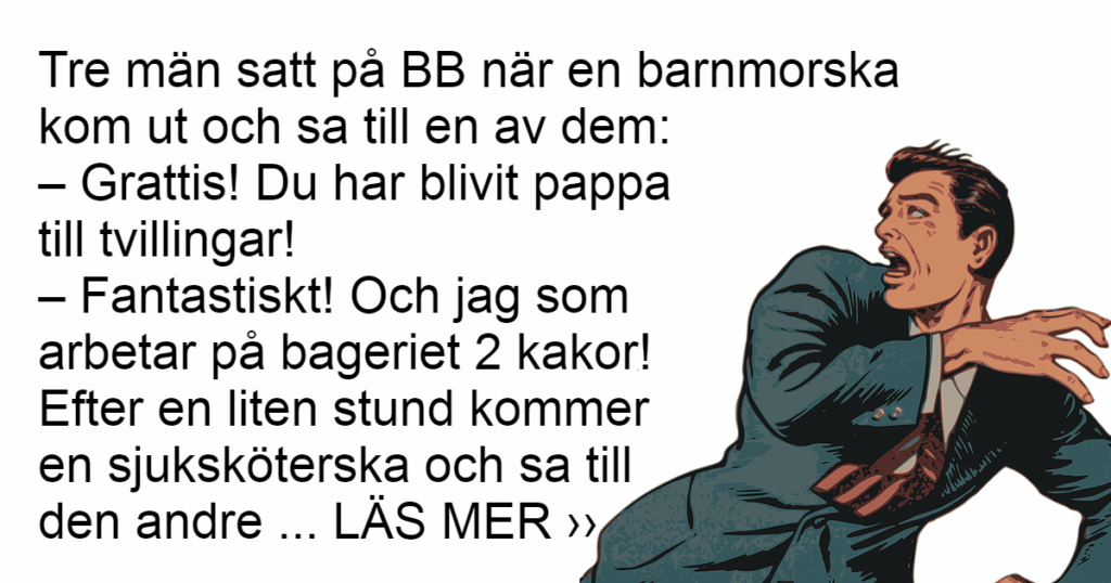 Tre blivande pappor sitter på BB och väntar - paniken som uppstår fick oss att skratta gott 