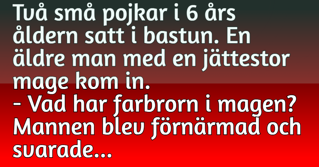 Två små pojkar i bastun fick se något ovanligt