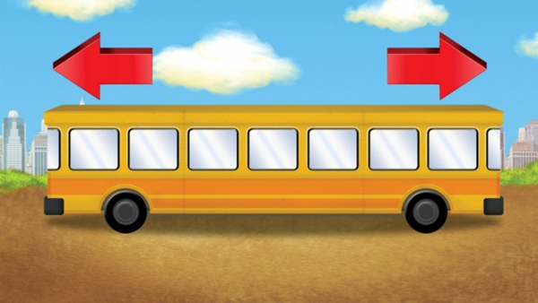Vilket håll kör bussen åt? – 80% av alla barn under 10 år svarade rätt direkt!